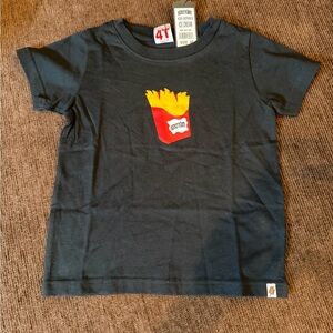Black Kids T-Shirt with French Fry Graphic